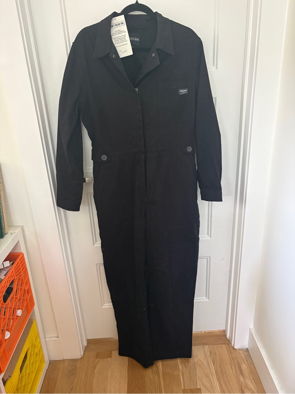 NWT Wildfang x Debbie Harry Black Coverall Jumpsuit with Snap Button Waist